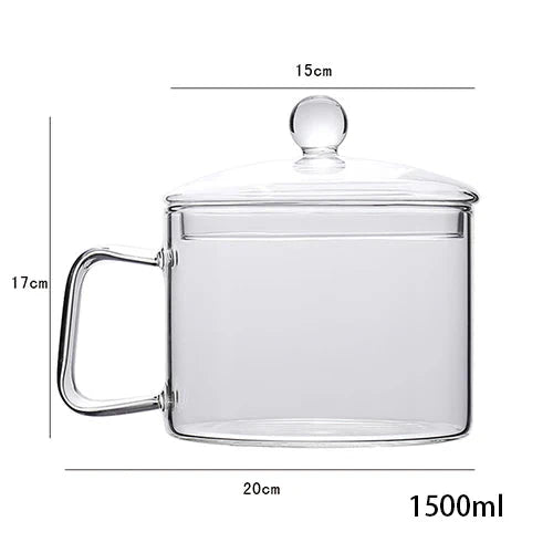 Transparent Glass Soup Pot Household Kitchen Cooking Saucepan Cookware | Luvikno