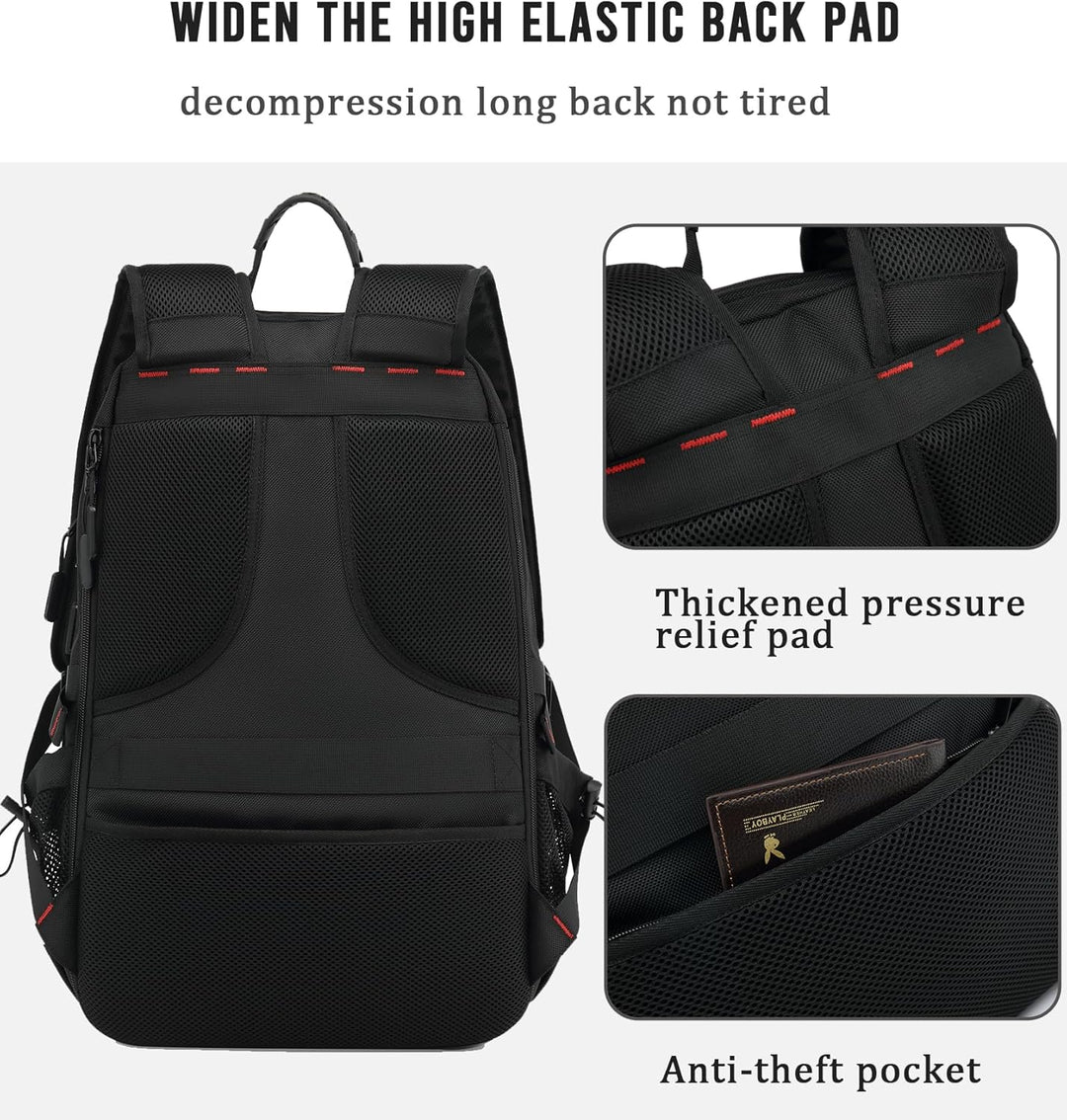 60L Vanntett Reisedatamaskinryggsekk med USB-port og Skoforening | Luvikno