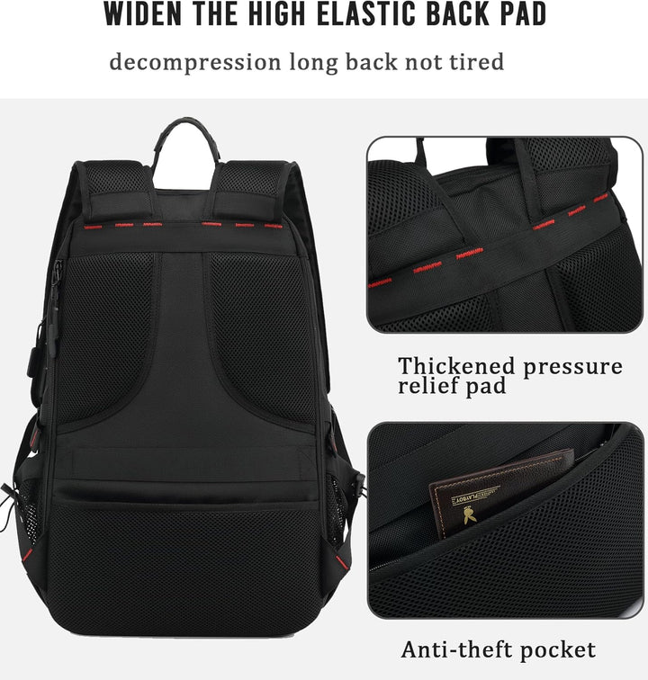 60L Vanntett Reisedatamaskinryggsekk med USB-port og Skoforening | Luvikno