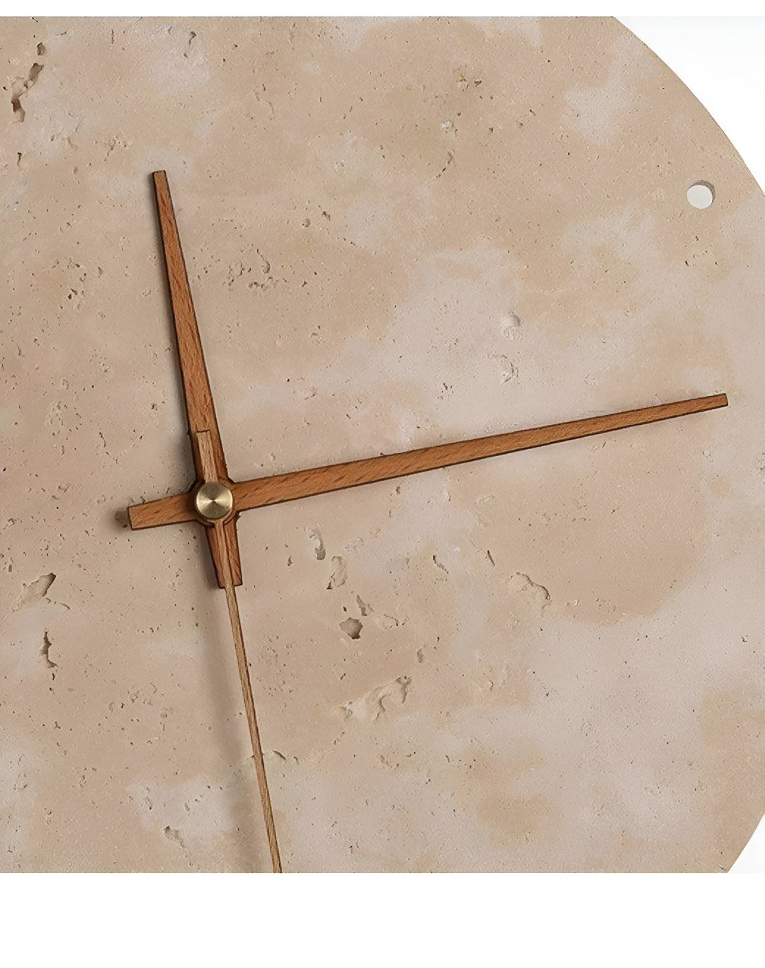 Travertine Veggklokke med LED Lys – Minimalistisk & Dekorativ | Høy- Kvalitets Naturlig Stein Klokke | Luvikno