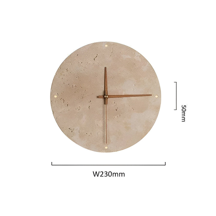 Travertine Veggklokke med LED Lys – Minimalistisk & Dekorativ | Høy- Kvalitets Naturlig Stein Klokke | Luvikno