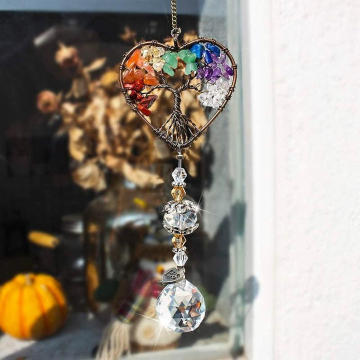 Crystal Wind Chime Tree Of Life Suncatcher | Luvikno