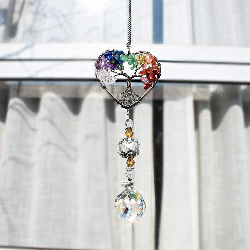 Crystal Wind Chime Tree Of Life Suncatcher | Luvikno