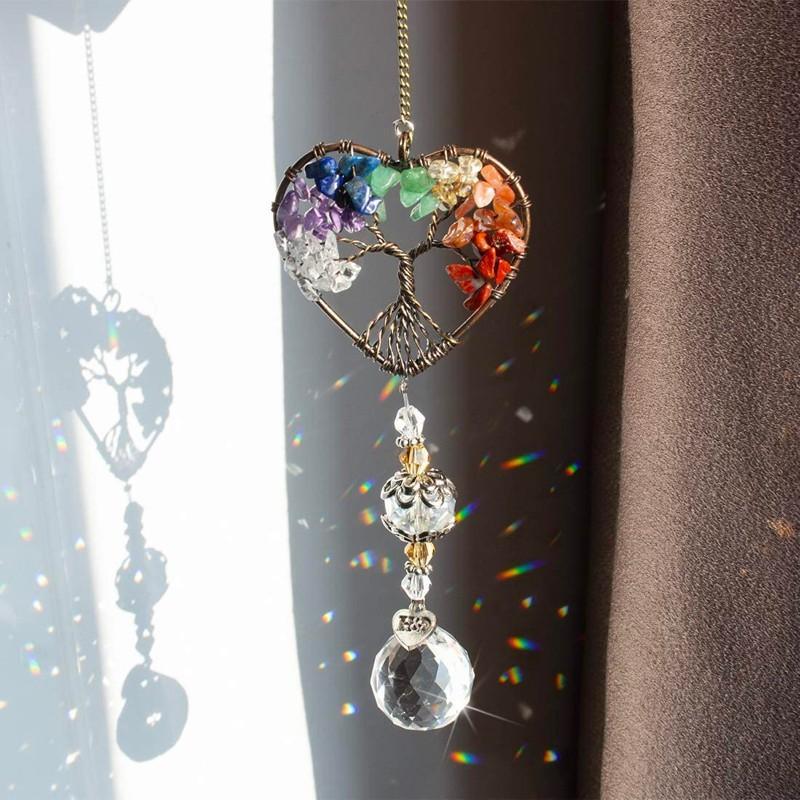 Crystal Wind Chime Tree Of Life Suncatcher | Luvikno