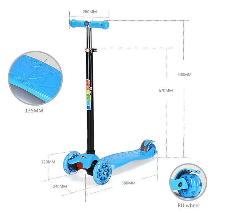 Roller 3 hjul med LED-lys (Blå eller Rosa) | Luvikno