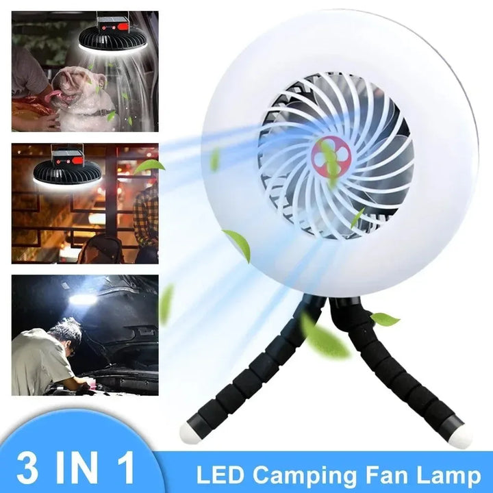 Multifunksjonelt Campingverktøy - TYPE-C/solenergidrevet ladning LED campinglys vifte | Luvikno
