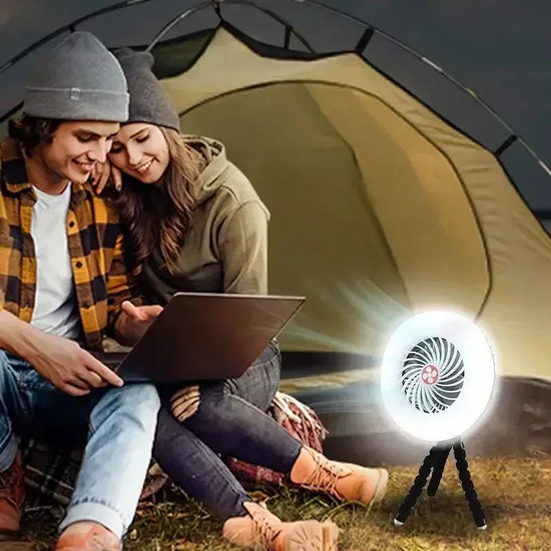 Multifunksjonelt Campingverktøy - TYPE-C/solenergidrevet ladning LED campinglys vifte | Luvikno