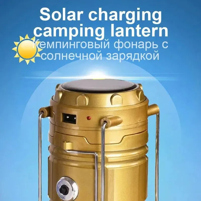 Multifunksjonell Led Campinglys Oppladbar Campinglampe Solenergi Lading Bærbar Vifte Lanterne Nød Utendørs Belysning | Luvikno