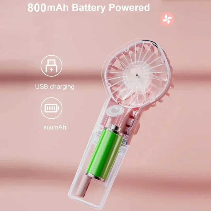Bærbar Oppladbar Håndholdt Sprayvifte - Batteridrevet USB Mini Klimaanlegg for Reiser og Utendørsbruk | Luvikno