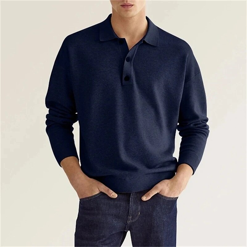 Luvik | Håndlaget polo shirt med lange ermer