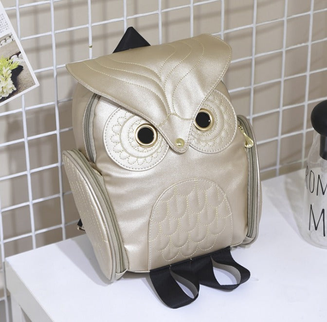PU lærveske med ugletrykk for kvinner – Multi-lomme design | Luvikno