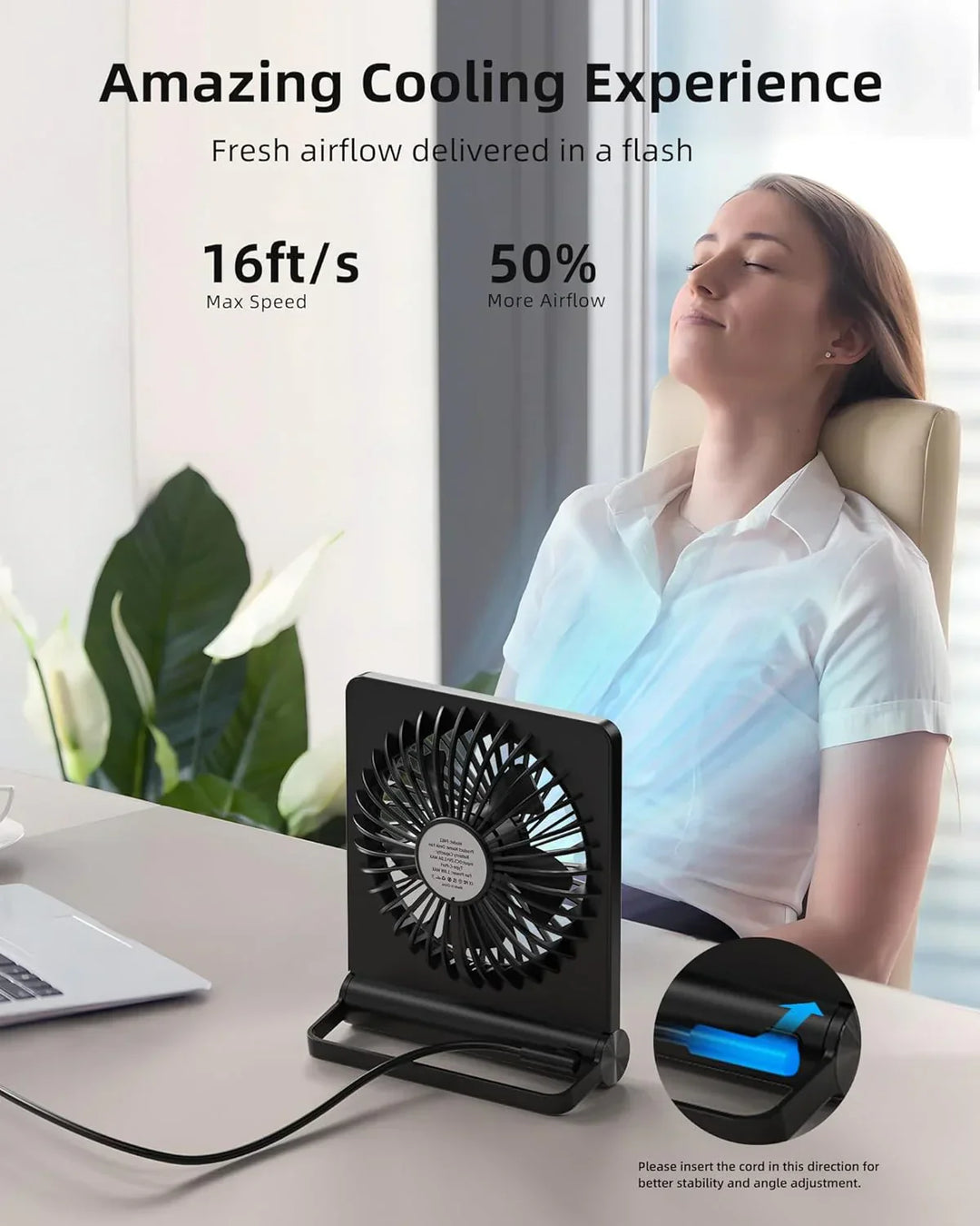 Ultra Quiet USB Skrivebordsvifte - Kraftig - Kompakt - Energieffektiv | Luvikno