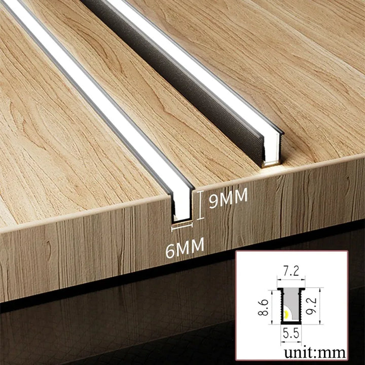 Luvikno | LED Lyslist Under Skap | Ultra Tynn | DC12V, 10W/m | Klippbar & Fargetemperatur Valg