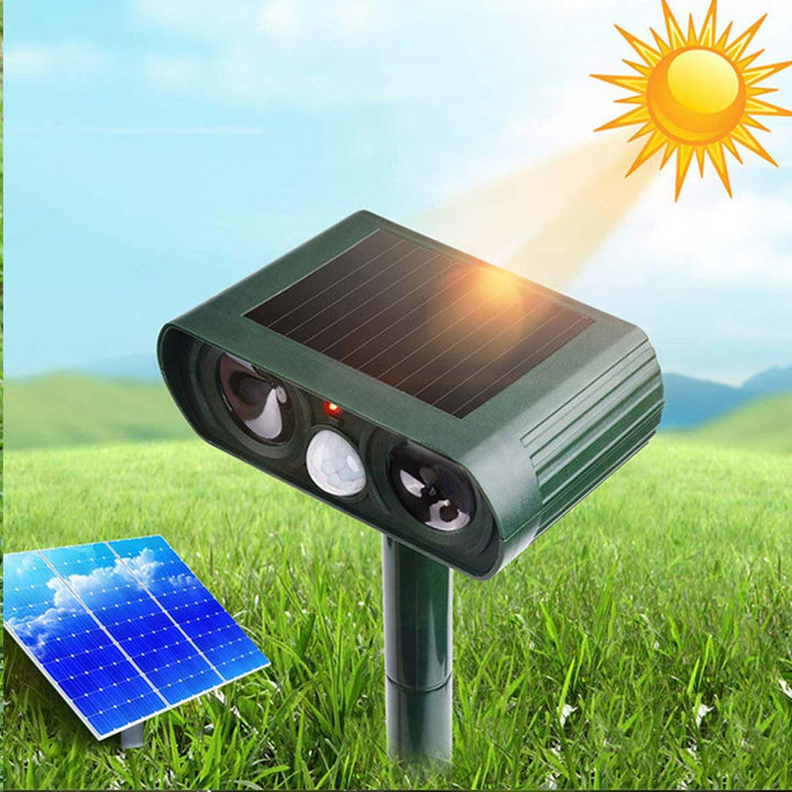 Luvikno | AviGuard Luxe Solar Ultrasound Deterrent | Effektiv avskrekking av fugler og dyr for rolige utendørsområder