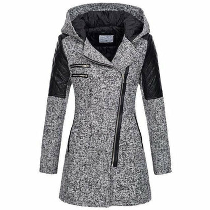 Luvik | Lyhyt takki hupulla ja vetoketjulla