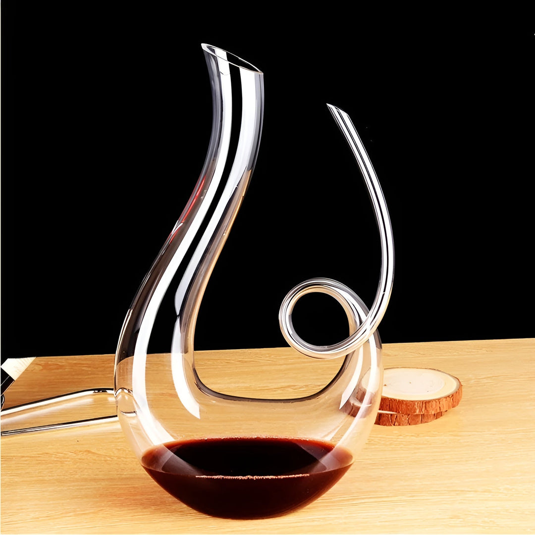 Krystallvinedekanter i snegleform – Luviknoyfri for vin eller cognac | Dekorativ for hjemmet & baren | Luvikno