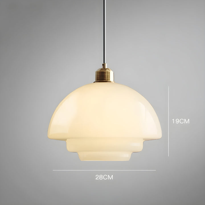 AuraBeam Light – Minimalist elfenbensfarget LED pendellampe laget av glass | Luvikno
