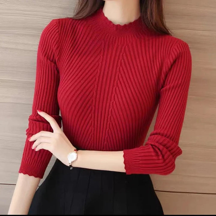 Luvik | Naisten Ruffle Neck neulepusero