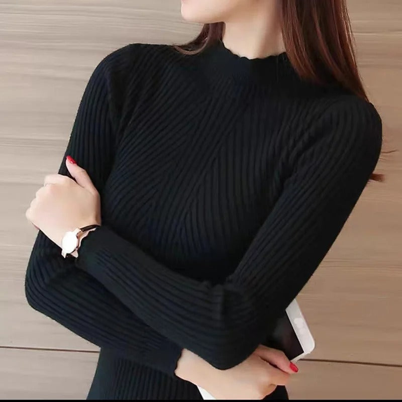 Luvik | Naisten Ruffle Neck neulepusero