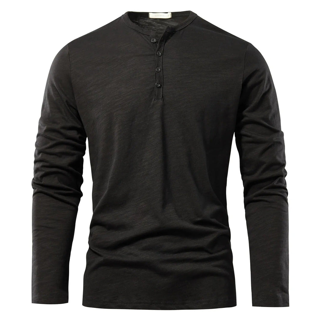 Luvik | Miesten Henley Neck pitkähihainen T-paita