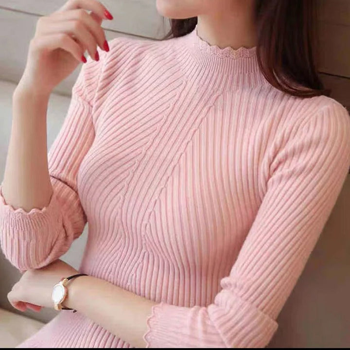 Luvik | Naisten Ruffle Neck neulepusero