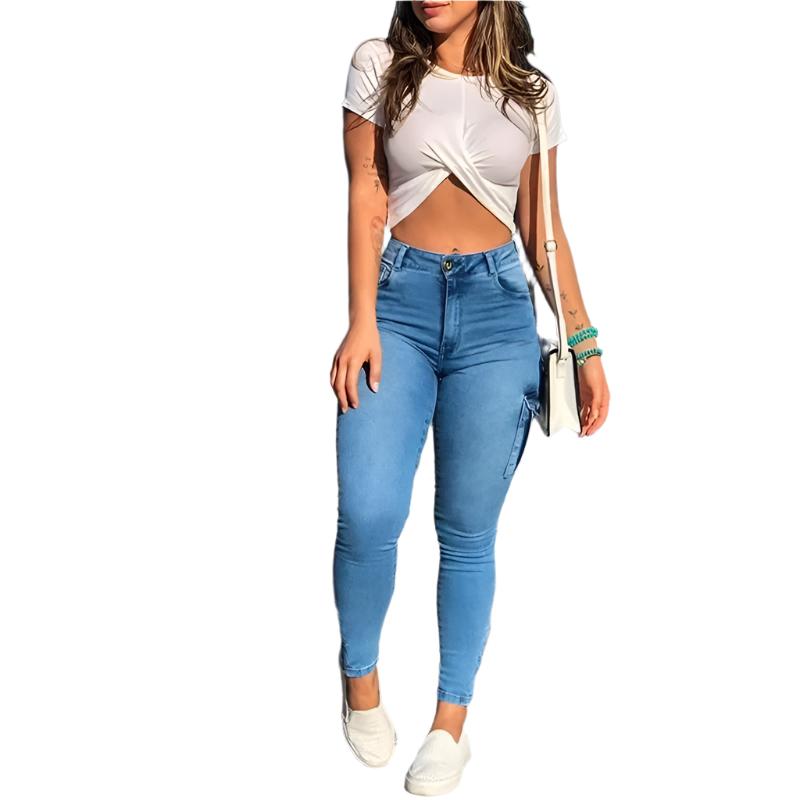 Luvik | Naisten Slim-fit Cargo Denim-housut