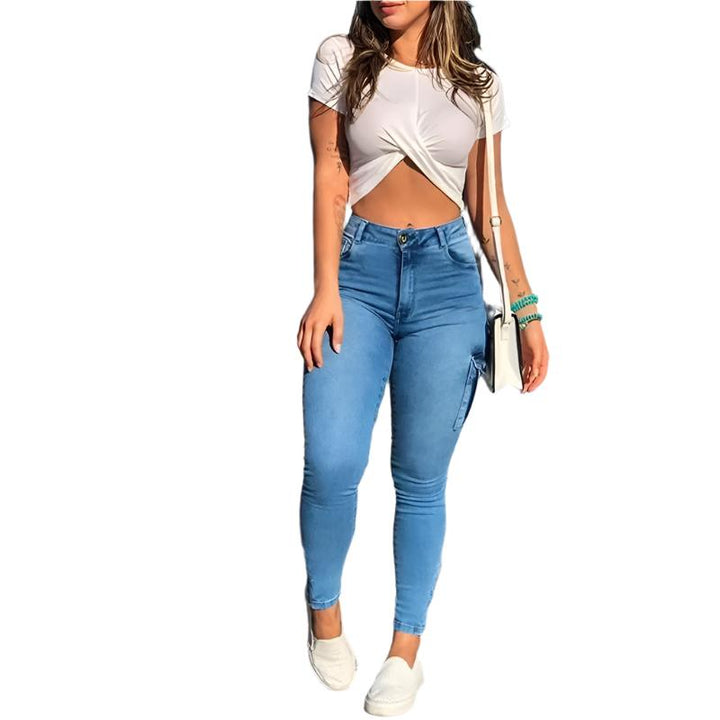 Luvik | Naisten Slim-fit Cargo Denim-housut