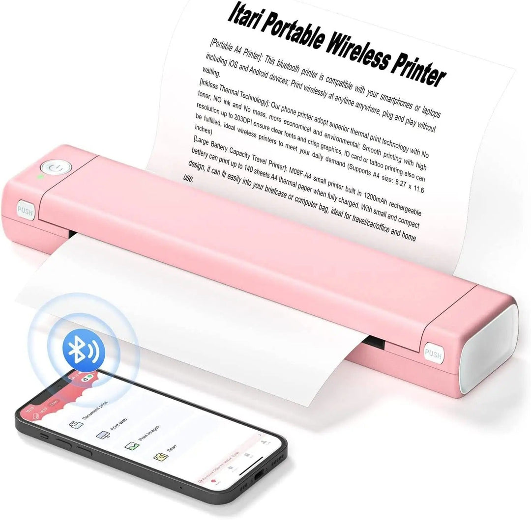 Ultimate Wireless A4 Termisk Skriver - Kompatibel med Android, iOS & Laptoper Luvikno