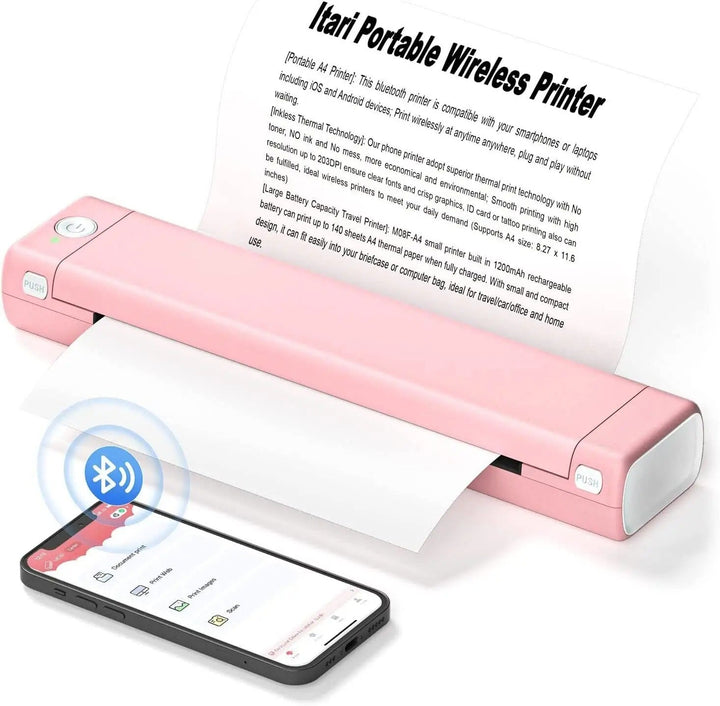 Ultimate Wireless A4 Termisk Skriver - Kompatibel med Android, iOS & Laptoper Luvikno