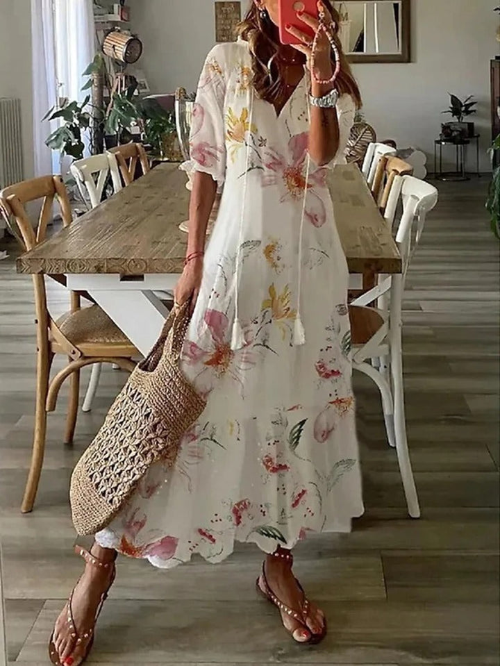 Luvik | Boheemi Kukat Maxi Mekko naisille