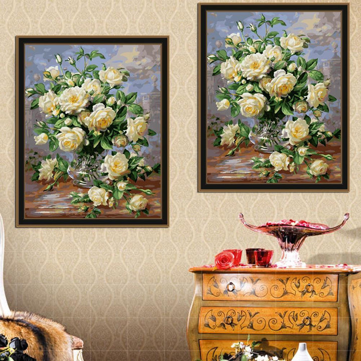 Vase of Roses - Van-Go Mal-For-Nummer Sett | Luvikno