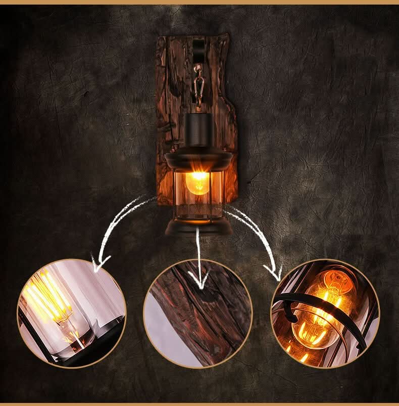 Luvikno | Veritas Vegglampe – Glassylinder med Trebase & Moderne LED Design