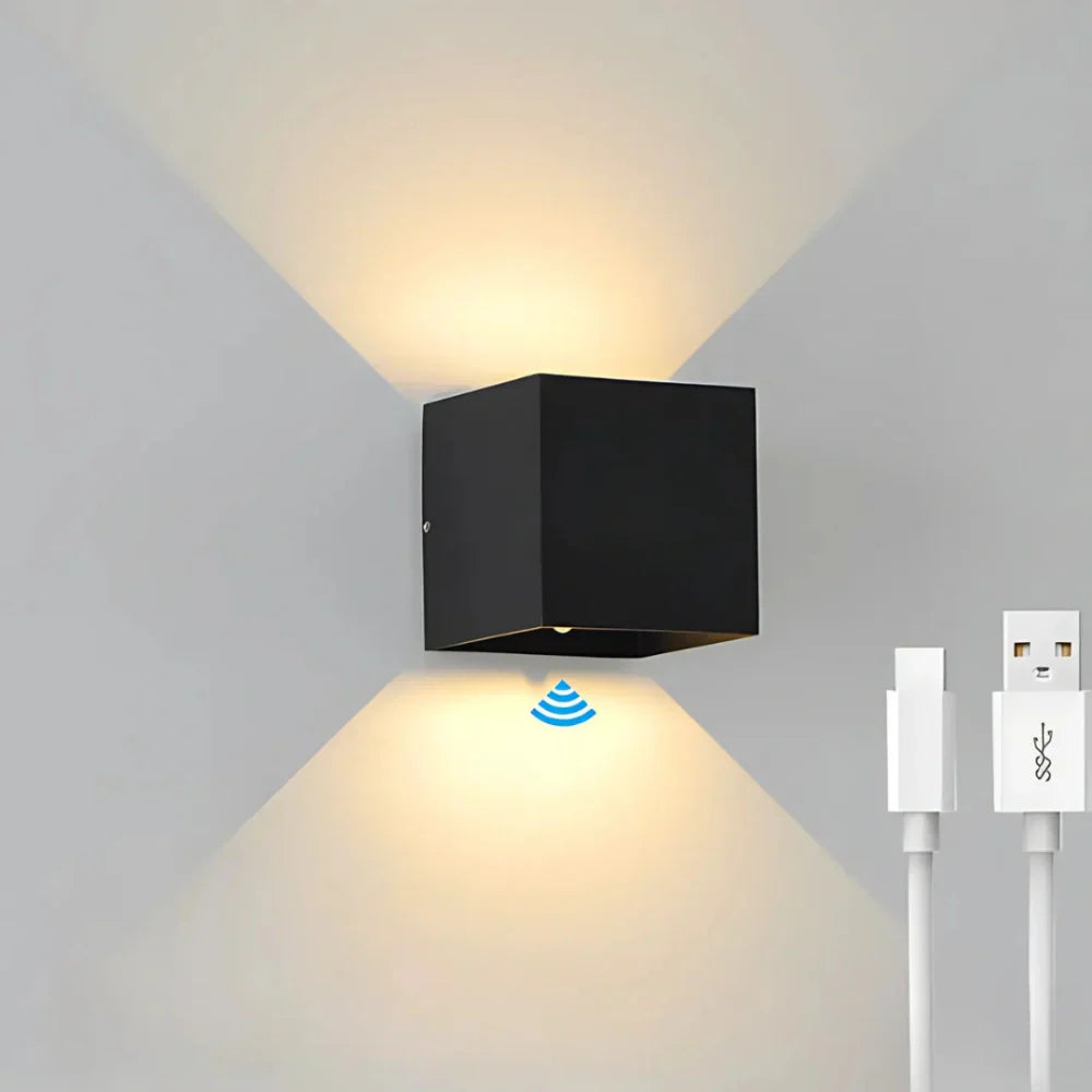 Vegglampe Svart Aluminium Justerbar Kubus LED Luvikno