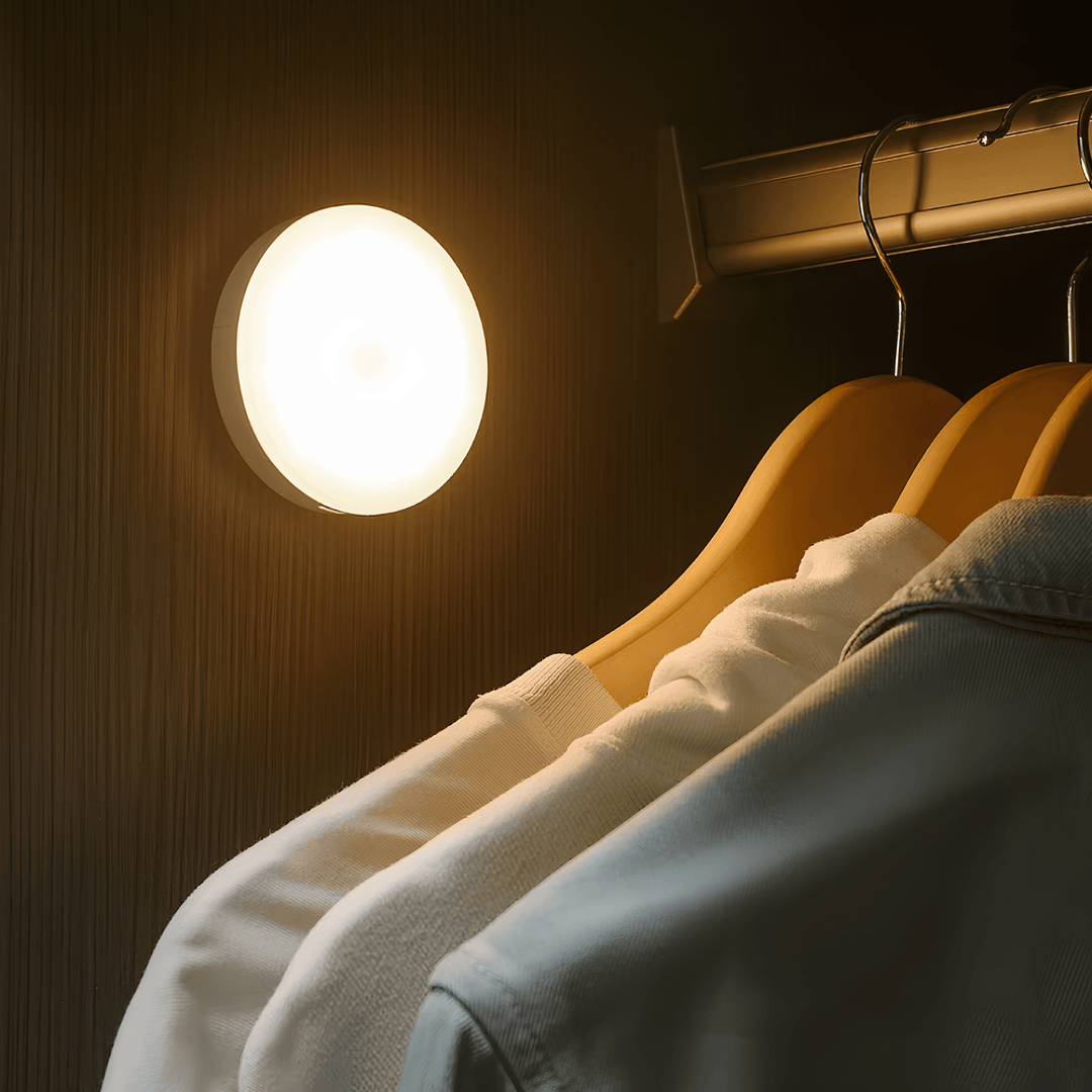 Luvikno | Oppladbar bevegelsessensor LED-lampe | Energisparende, USB-oppladbar og ideell for ganger, trapper, garderober og skap