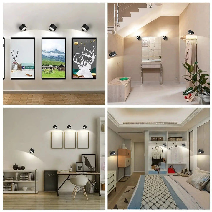 Luvikno | Batteridrevet Vegglampe | Oppladbar, 360° Justerbar & Trådløs for Moderne Interiør