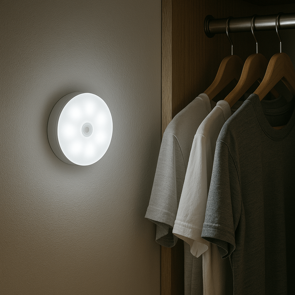 Luvikno | Oppladbar bevegelsessensor LED-lampe | Energisparende, USB-oppladbar og ideell for ganger, trapper, garderober og skap