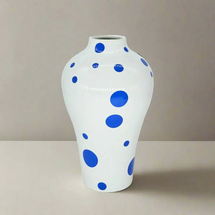 Vibrant Blue Geometric Ceramic Vase Moderne Hjem Dekor | Luvikno