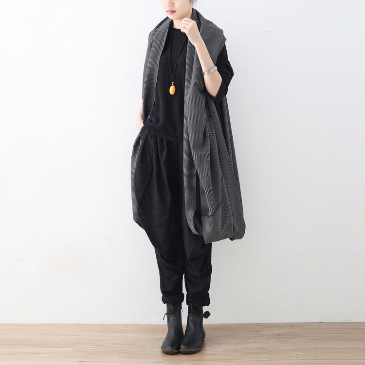 Luvik | svart oversized maxjakke asymmetrisk hem Cardigans & jakker Jakke uten ermer
