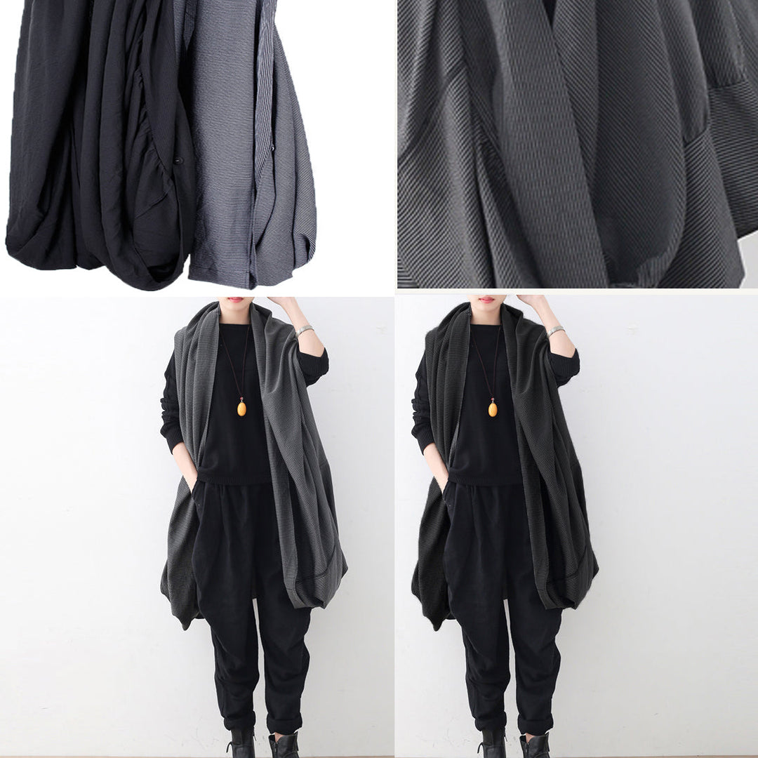 Luvik | svart oversized maxjakke asymmetrisk hem Cardigans & jakker Jakke uten ermer