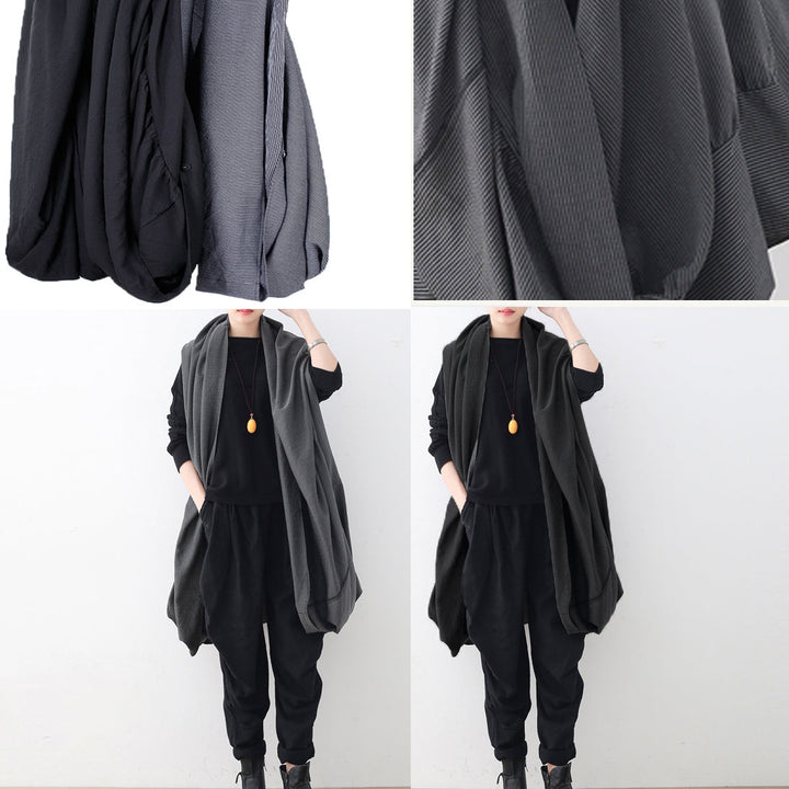 Luvik | svart oversized maxjakke asymmetrisk hem Cardigans & jakker Jakke uten ermer