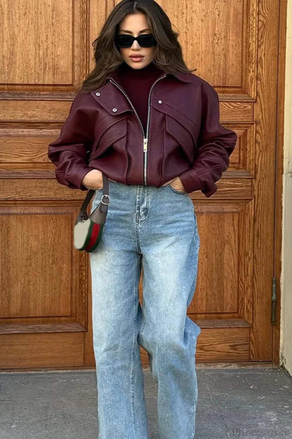 Luvik | Rento kauluskotelo löysä mokkajakku