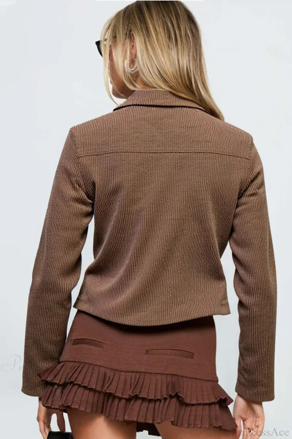 Luvik | Tummanruskea Street Slim-Fit Y2K Utility Takki