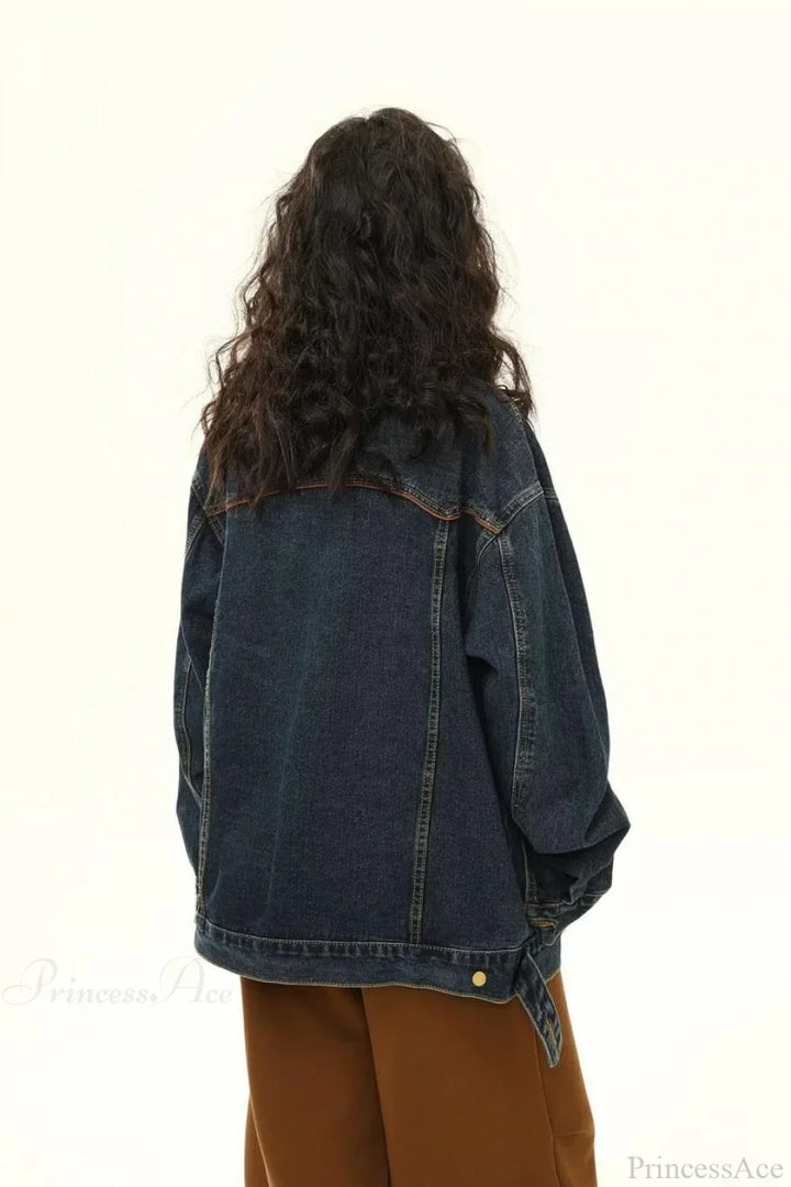 Luvik | Brodert Denim Laisen Kledd Arbeidsjakke