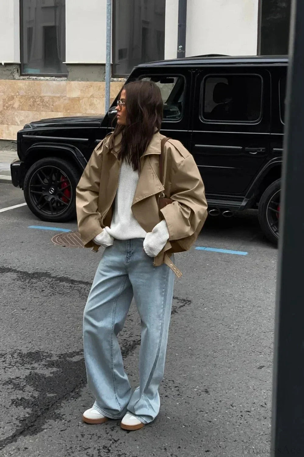 Luvik | Khaki Klapp Trench Fritidsjakke