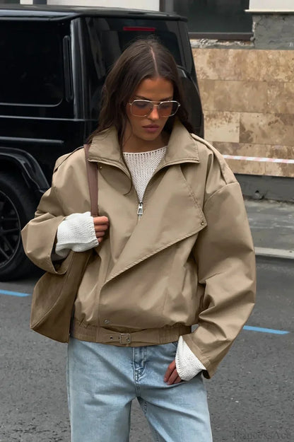 Luvik | Khaki Läppä Trenssi Vapaa-aika Takki