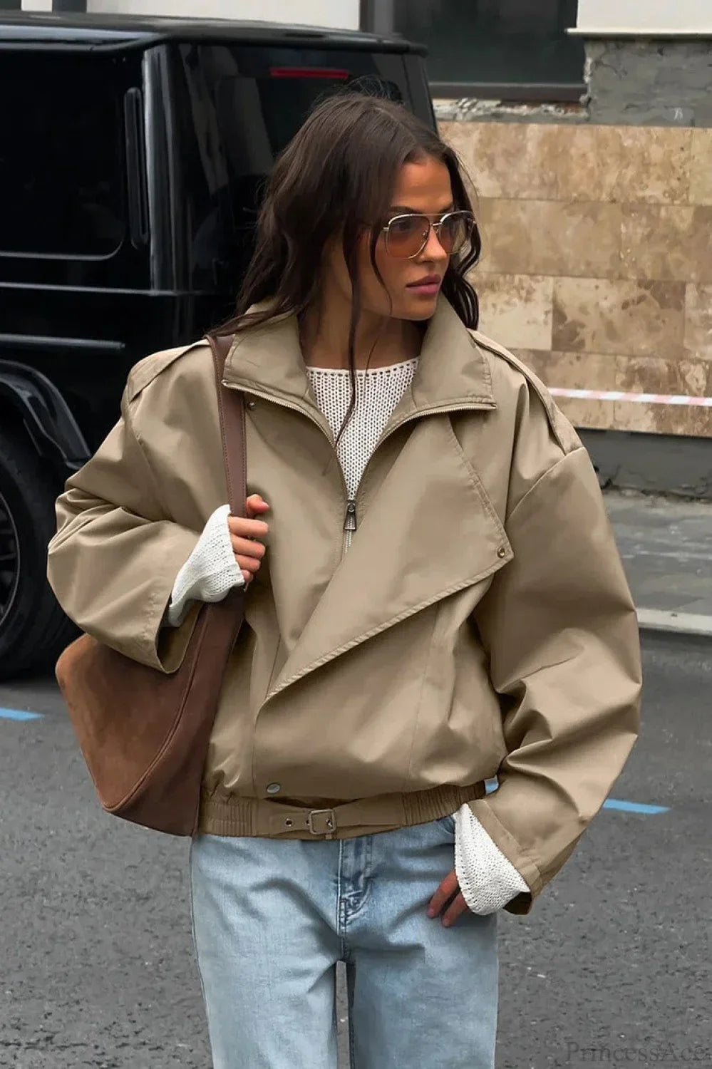 Luvik | Khaki Klapp Trench Fritidsjakke
