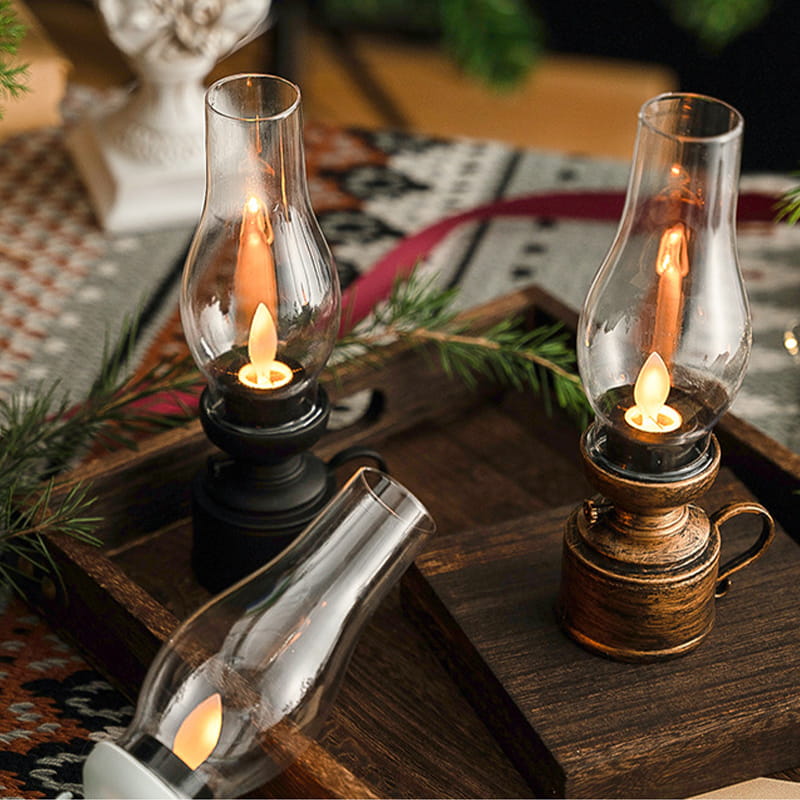LED Bordlampe med Vintage Lantern Stil Luvikno