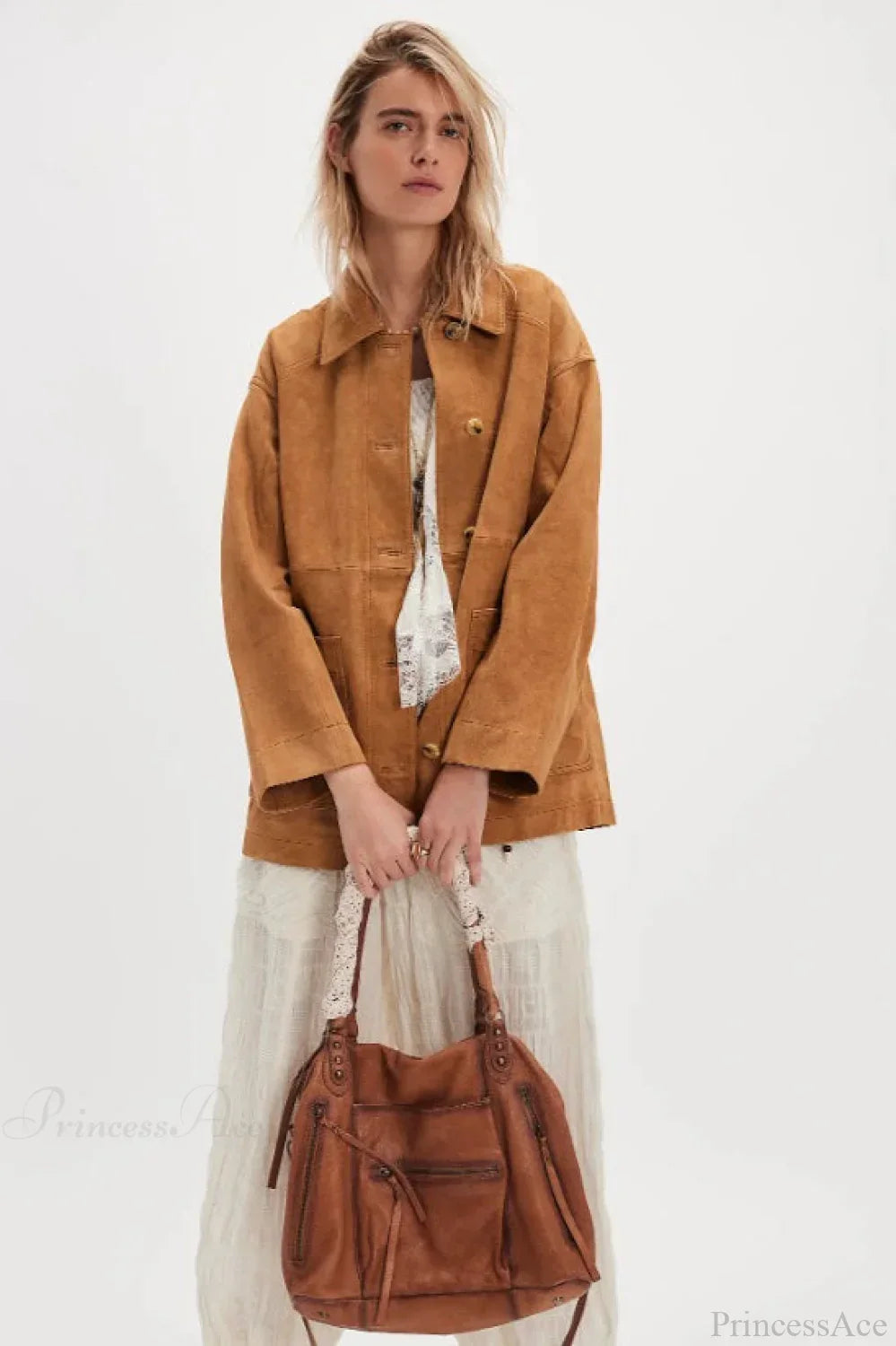 Luvik | Yksinkertainen Nappisaumainen Nahkatakki