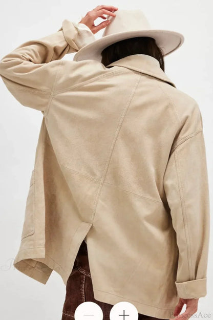 Luvik | Yksinkertainen Nappisaumainen Nahkatakki