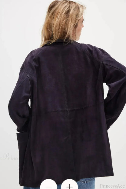 Luvik | Yksinkertainen Nappisaumainen Nahkatakki